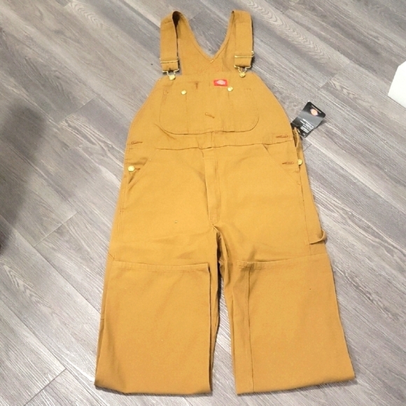 Dickies Brown Jumpsuit with Adjustable Straps and Relaxed Fit - Picture 1 of 6